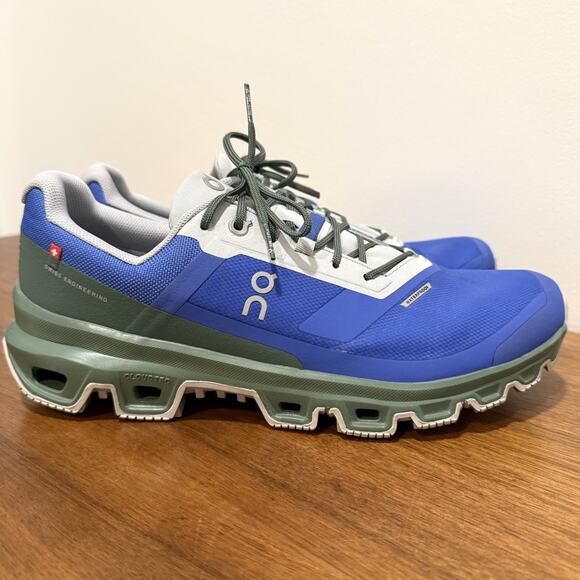 ON Cloud Size 9 Cloudventure 3 Waterproof Trail Shoes Cobalt Blue/Ivy Green - Picture 1 of 11